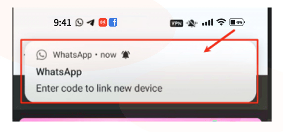 WhatsApp notification example